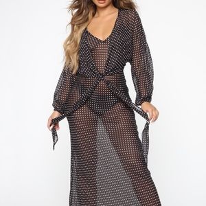 Black&white swim suit cover up from fashionnova